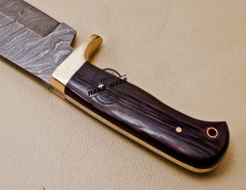 11 Inch Damascus Skinner Knife Custom Handmade Damascus Steel Knife 1012 - Image 7