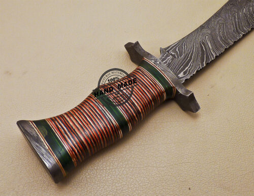 Damascus Bowie Knife Custom Handmade Damascus Steel Knife 994 - Image 8