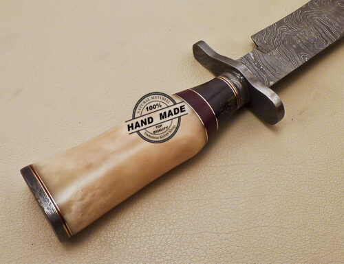 Damascus Bowie Knife Custom Handmade Damascus Steel Hunting Knife 995 - Image 8