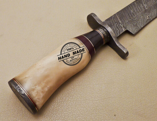 Damascus Bowie Knife Custom Handmade Damascus Steel Hunting Knife 995 - Image 9