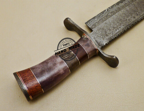 Damascus Bowie Knife Custom Handmade Damascus Steel Hunting Knife 962 - Image 9