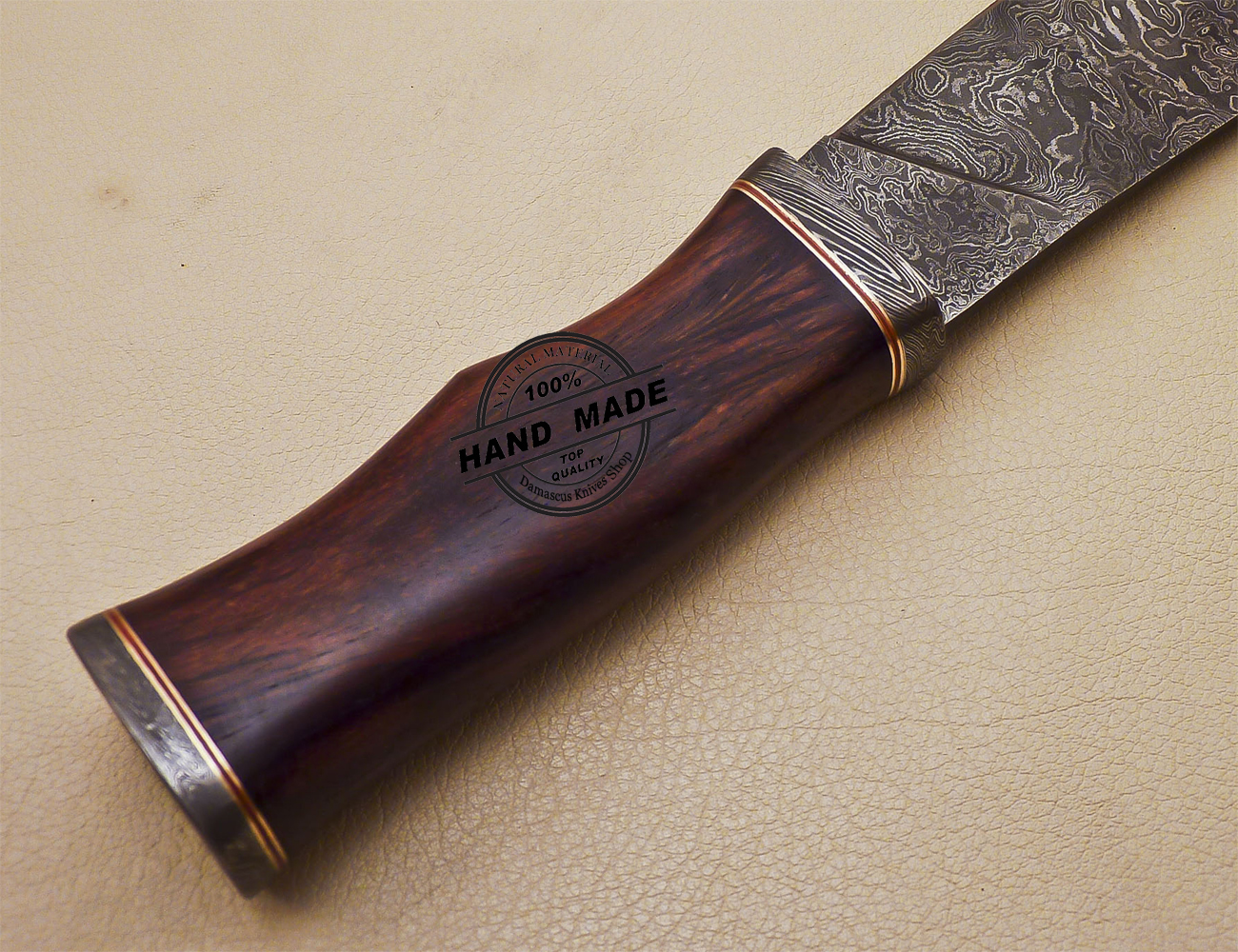New Handmade Damascus Chef Knife 8.5 Inch Home Kitchen Tool Leather Sheath  - Yashka Designs