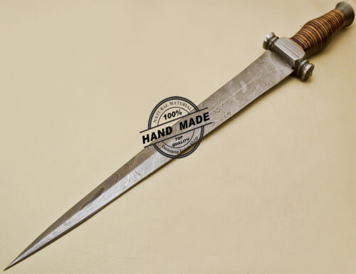 Damascus Dagger Knife Custom Handmade Damascus Steel Hunting Knife 1001 - Image 3