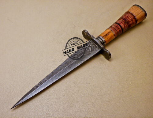 Damascus Dagger Knife Custom Handmade Damascus Steel Knife 1002 - Image 3