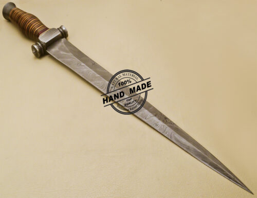 Damascus Dagger Knife Custom Handmade Damascus Steel Hunting Knife 1001 - Image 4