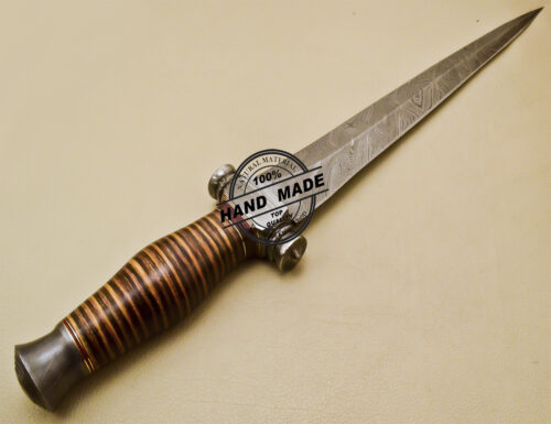 Damascus Dagger Knife Custom Handmade Damascus Steel Hunting Knife 1001 - Image 5