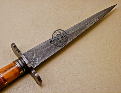 Damascus Dagger Knife Custom Handmade Damascus Steel Knife 1002 - Image 5