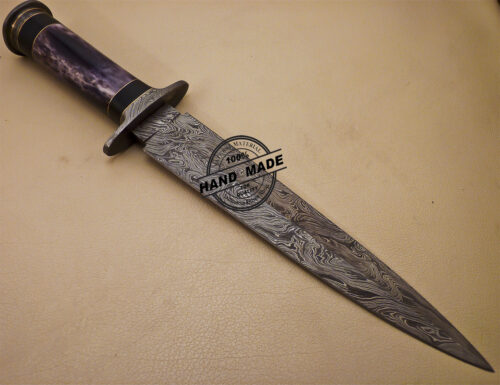 Fixed Blade Damascus Dagger Knife Custom Handmade Damascus Steel Knife 992 - Image 5