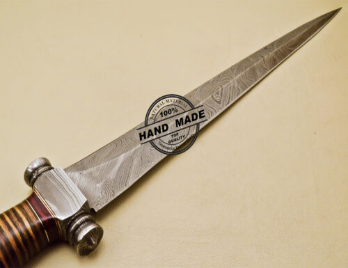 Damascus Dagger Knife Custom Handmade Damascus Steel Hunting Knife 1001 - Image 6