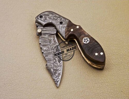 Damascus Folding Knife Custom Handmade Damascus Steel Folding Knife 976 - Image 8