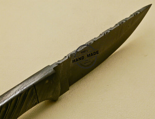 Full Damascus Skinner Knife Custom Handmade Damascus Steel Hunting Knife 1029 - Image 7