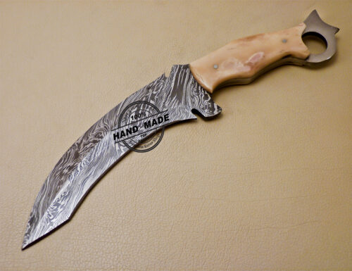 Custom Handmade Damascus Steel Hunting Damascus Karambit Knife With Bone Handle 1003 - Image 3