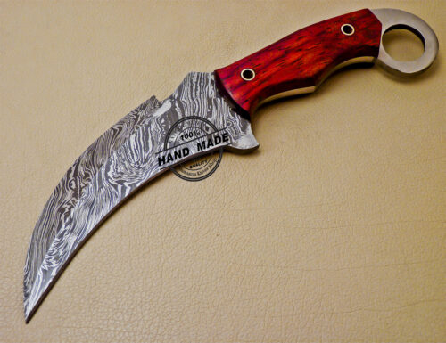 Damascus Karambit Knife Custom Handmade Damascus Steel Knife 1004 - Image 3