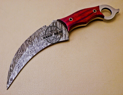 Damascus Karambit Knife Custom Handmade Damascus Steel Hunting Karambit Knife With Marndi Handle 1006 - Image 3
