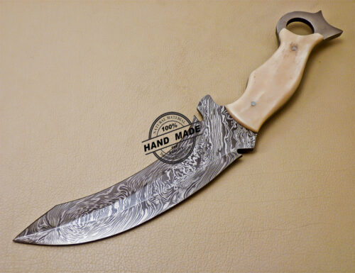 Custom Handmade Damascus Steel Hunting Damascus Karambit Knife With Bone Handle 1003 - Image 4