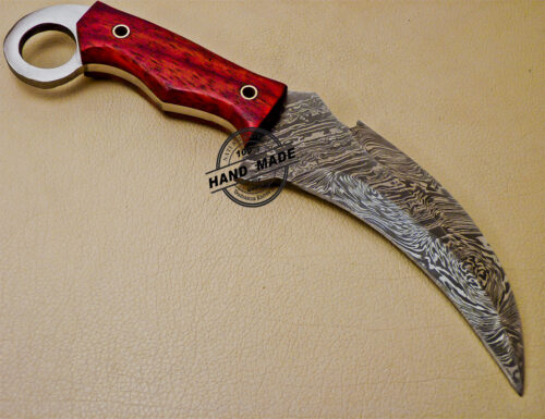 Damascus Karambit Knife Custom Handmade Damascus Steel Knife 1004 - Image 5