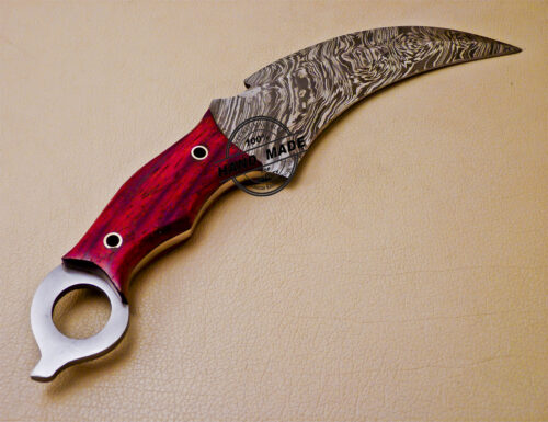 Damascus Karambit Knife Custom Handmade Damascus Steel Hunting Karambit Knife With Marndi Handle 1006 - Image 5