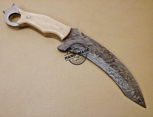 Custom Handmade Damascus Steel Hunting Damascus Karambit Knife With Bone Handle 1003 - Image 6