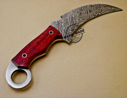 Damascus Karambit Knife Custom Handmade Damascus Steel Knife 1004 - Image 6