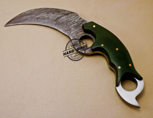 Damascus Karambit Knife Custom Handmade Damascus Steel Hunting Karambit Knife With Mictra Handle 1005 - Image 6