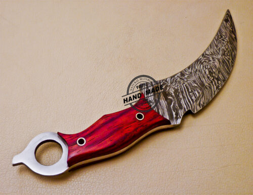 Damascus Karambit Knife Custom Handmade Damascus Steel Hunting Karambit Knife With Marndi Handle 1006 - Image 6