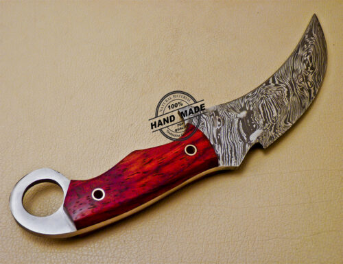 Damascus Karambit Knife Custom Handmade Damascus Steel Knife 1004 - Image 7