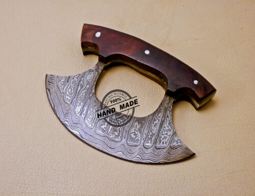 Damascus ULU Kitchen Knife Custom Handmade Damascus Steel Knife 1011 - Image 3