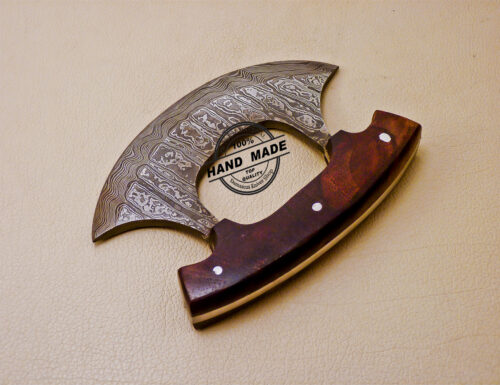 Damascus ULU Kitchen Knife Custom Handmade Damascus Steel Knife 1011 - Image 5