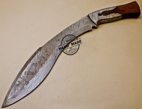 Full Tang Damascus Kukuri Knife Custom Handmade Damascus Steel Hunting Knife 1015 - Image 3