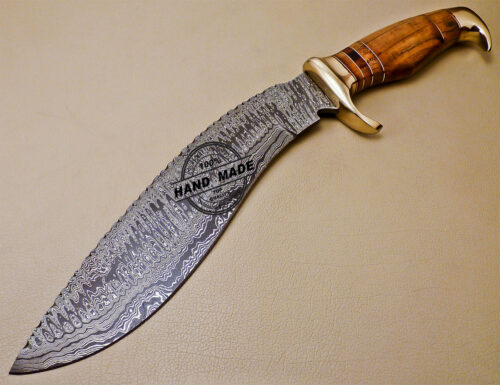 Damascus Kukri Knife Custom Handmade Damascus Steel Hunting Knife 1016 - Image 3