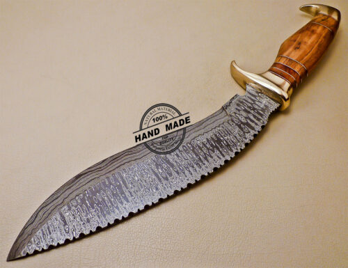 Damascus Kukri Knife Custom Handmade Damascus Steel Hunting Knife 1016 - Image 4
