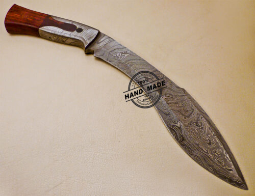 Full Tang Damascus Kukuri Knife Custom Handmade Damascus Steel Hunting Knife 1015 - Image 5
