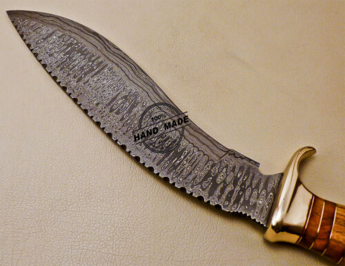 Damascus Kukri Knife Custom Handmade Damascus Steel Hunting Knife 1016 - Image 5