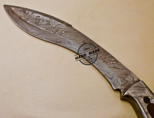 Full Tang Damascus Kukuri Knife Custom Handmade Damascus Steel Hunting Knife 1015 - Image 6