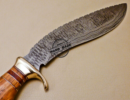 Damascus Kukri Knife Custom Handmade Damascus Steel Hunting Knife 1016 - Image 8
