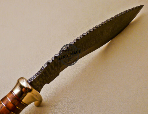 Damascus Kukri Knife Custom Handmade Damascus Steel Hunting Knife 1016 - Image 9