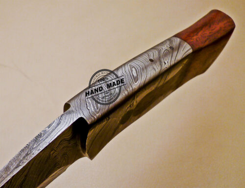 Full Tang Damascus Kukuri Knife Custom Handmade Damascus Steel Hunting Knife 1015 - Image 10