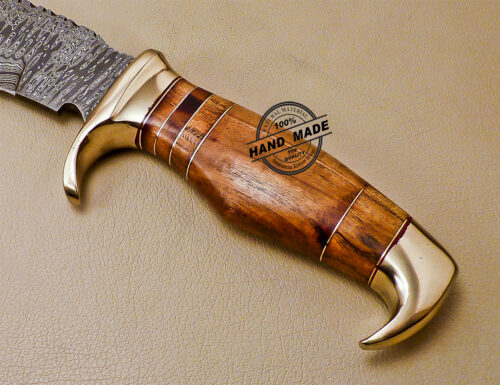 Damascus Kukri Knife Custom Handmade Damascus Steel Hunting Knife 1016 - Image 11