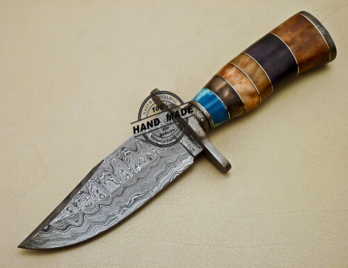 Damascus Skinning Knife Custom Handmade Damascus Steel Knife 990 - Image 3