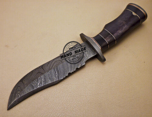Damascus Skinner Knife Custom Handmade Damascus Steel Knife 991 - Image 4
