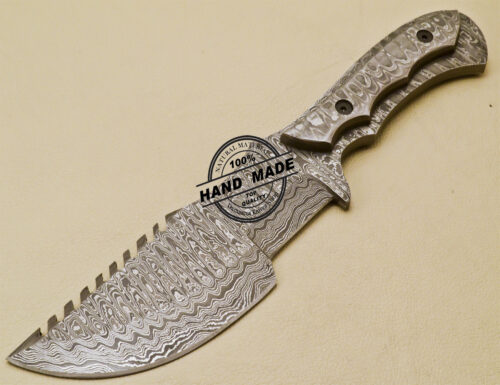 Full Damascus Tracker Knife Custom Handmade Damascus Steel Knife 968 - Image 3
