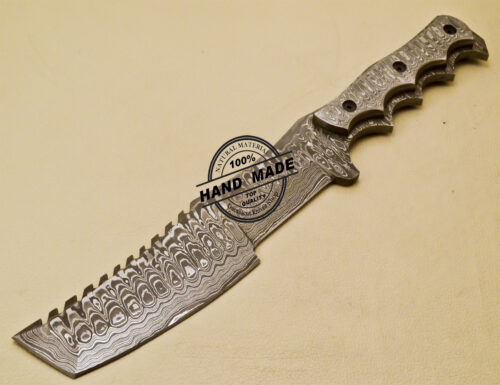 Full Damascus Tracker Knife Custom Handmade Damascus Steel Knife 974 - Image 2