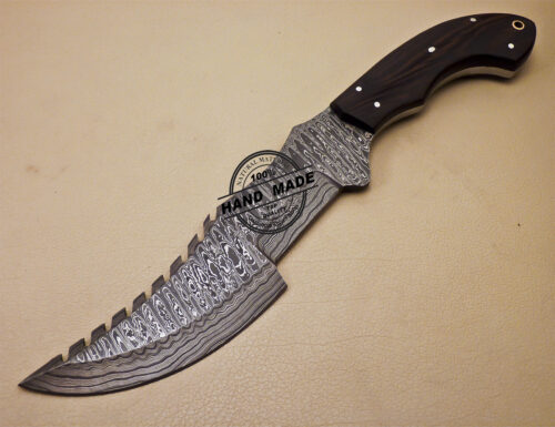 Damascus Tracker Knife Custom Handmade Damascus Steel Knife 999 - Image 3