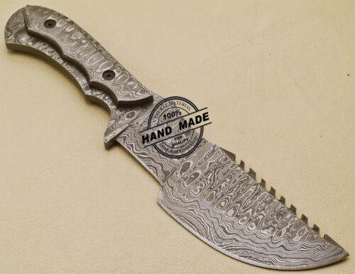 Full Damascus Tracker Knife Custom Handmade Damascus Steel Knife 968 - Image 4