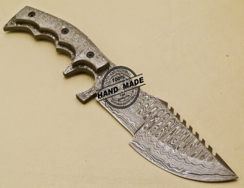 Full Damascus Tracker Knife Custom Handmade Damascus Steel Knife 972 - Image 4
