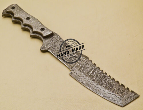Full Damascus Tracker Knife Custom Handmade Damascus Steel Knife 974 - Image 3