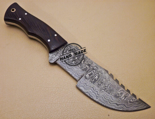 Damascus Tracker Knife Custom Handmade Damascus Steel Knife 998 - Image 4