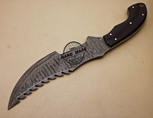 Damascus Tracker Knife Custom Handmade Damascus Steel Knife 999 - Image 4