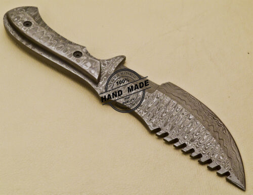 Full Damascus Tracker Knife Custom Handmade Damascus Steel Knife 968 - Image 5