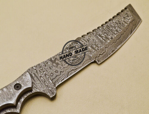 Full Damascus Tracker Knife Custom Handmade Damascus Steel Knife 974 - Image 4